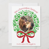 Cartes Pour Fêtes Annuelles Purrffect Christmas Fun Empreinte de patte Wreath  (Devant)