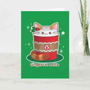 Cartes Pour Fêtes Annuelles Purrista Pawfee : Café Ginger Cat de Noël