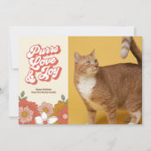 Cartes Pour Fêtes Annuelles Purrs Love and Joy Retro Chat Super (Devant)
