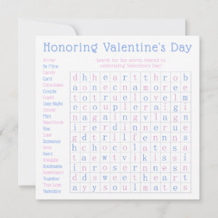 Cartes Pour Fêtes Annuelles Puzzle de recherche de mots personnalisés pour la 