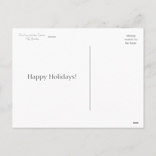 Cartes Pour Fêtes Annuelles Puzzle vert des vacances d'hiver (Dos)