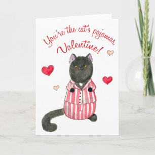 Cartes Pour Fêtes Annuelles Pyjama valentin de chat