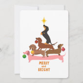 Cartes Pour Fêtes Annuelles Pyramide de Dachshund Arbre de Noël Ornements Noël (Devant)