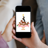 Cartes Pour Fêtes Annuelles Pyramide de Dachshund Arbre de Noël Ornements Noël