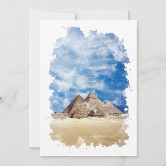 Cartes Pour Fêtes Annuelles Pyramide de Gizeh Egypte aquarelle Art (Devant)