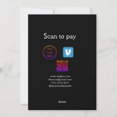 Cartes Pour Fêtes Annuelles Q R code venmo scanner pour payer ajouter le logo (Dos)