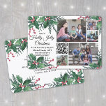 Cartes Pour Fêtes Annuelles QR Code Holly Jolly Christmas Greenery 5 Photo<br><div class="desc">Passez un Noël sainte, c'est le meilleur moment de l'année ! Cette année, célébrez les joyeuses merveilles de la technologie moderne avec un code QR interactif amusant photo collage carte de vacances. Partagez 5 de vos photos préférées ainsi qu'un message vidéo en ligne, une chanson, un album photo ou un...</div>