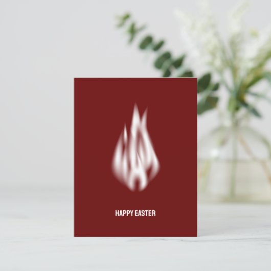 Cartes Pour Fêtes Annuelles Qr Code Joyeuse Flamme blanche douce de Pâques (Debout devant)