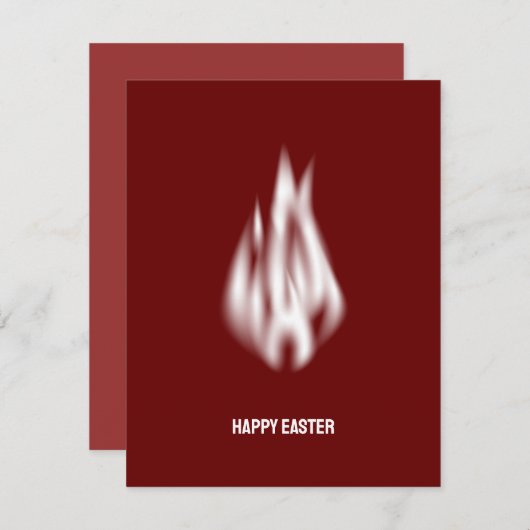 Cartes Pour Fêtes Annuelles Qr Code Joyeuse Flamme blanche douce de Pâques (Devant / Derrière)