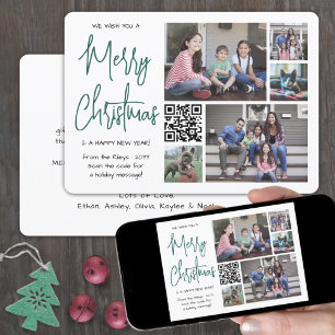 Cartes Pour Fêtes Annuelles QR Code Nous Vous Souhaitons Joyeux Noël 5 Photo V