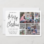 Cartes Pour Fêtes Annuelles QR Code Nous vous souhaitons un joyeux Noël 5 Phot (Devant)