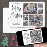 Cartes Pour Fêtes Annuelles QR Code Nous vous souhaitons un joyeux Noël 5 Phot<br><div class="desc">Cette année, célébrez les joyeuses merveilles de la technologie moderne avec un code QR interactif amusant photo collage carte de vacances. Partagez cinq de vos photos préférées ainsi qu'un message vidéo en ligne, une chanson, un album photo ou un autre site Web. Tout le texte sur ce modèle est simple...</div>