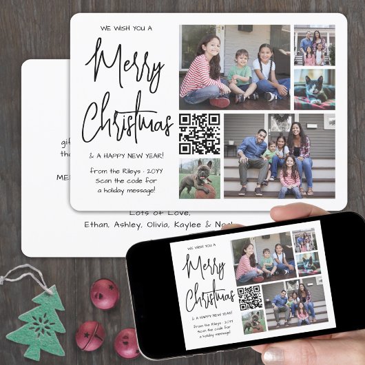 Cartes Pour Fêtes Annuelles QR Code Nous vous souhaitons un joyeux Noël 5 Phot