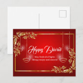 Cartes Pour Fêtes Annuelles Quand est diwali (Devant / Derrière)