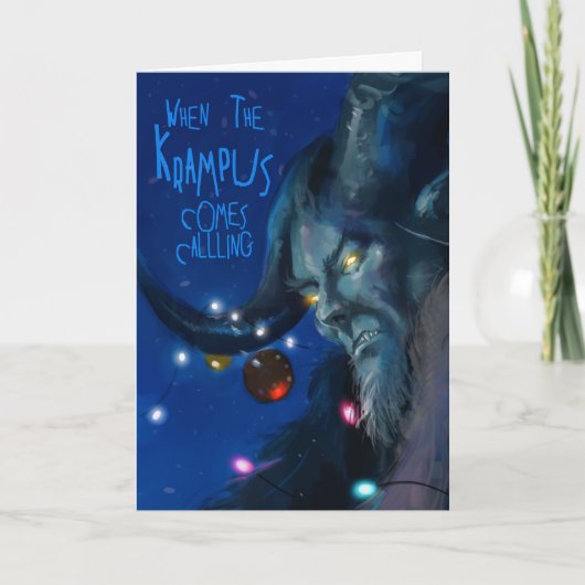 Cartes Pour Fêtes Annuelles Quand le Krampus arrive à appeler (Devant)