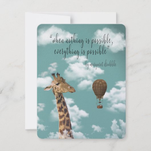 Cartes Pour Fêtes Annuelles Quand Nothing Is sure, Tout est possible Citation (Devant)