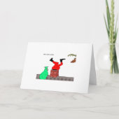 Cartes Pour Fêtes Annuelles Quand Père Noël boit (la "cheminée") (Devant)