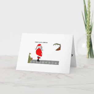 Cartes Pour Fêtes Annuelles Quand Père Noël boit (le "éclair")