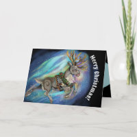 Quand Reindeer vole~Carte de voeux de Noël