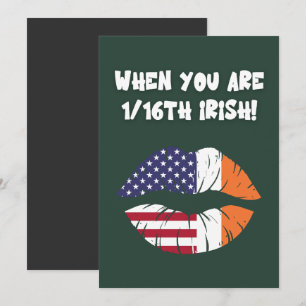 Cartes Pour Fêtes Annuelles Quand vous êtes américain mais 1/16e irlandais !