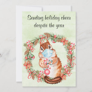 Cartes Pour Fêtes Annuelles Quarantine Envoi de vacances de joie malgré l'anné