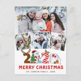 Cartes Pour Fêtes Annuelles Quarantine Joyeux Noël Rustique 4 PHOTO Salutation