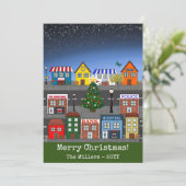 Cartes Pour Fêtes Annuelles Quartier de la petite ville | Joyeux Noël (Debout devant)