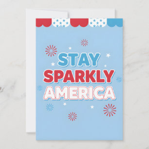 Cartes Pour Fêtes Annuelles Quatre juillet Restez étincelant Amérique Patrioti