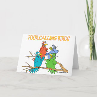 Cartes Pour Fêtes Annuelles Quatre oiseaux appelants
