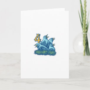 Cartes Pour Fêtes Annuelles Quatre oiseaux de Colly