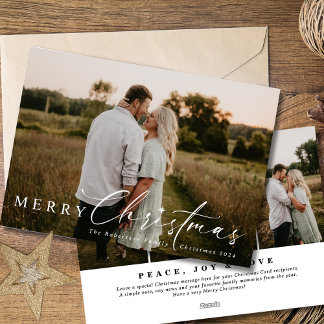 Cartes Pour Fêtes Annuelles Quatre Photo Moderne Étoile de Noël Religieux
