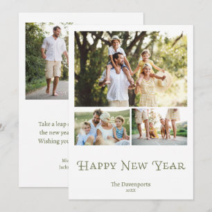 Cartes Pour Fêtes Annuelles Quatre Photos Famille Joyeuse Nouvel An