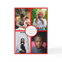 Quatre photos frontière rouge Amour Paix Bonheur