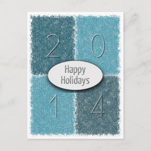Cartes Pour Fêtes Annuelles Quatre Rectangles Joyeuses Vacances 2014 bleu mode
