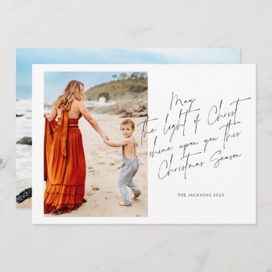 Cartes Pour Fêtes Annuelles Que la lumière du Christ brille sur vous (Devant / Derrière)