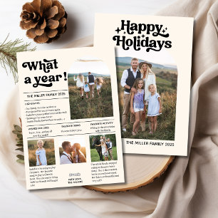 Cartes Pour Fêtes Annuelles Quel an de famille moderne photo Collage examen