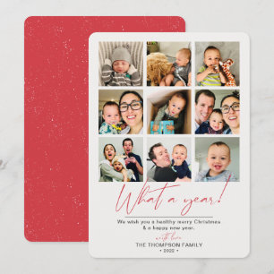 Cartes Pour Fêtes Annuelles Quel an de photo rouge collage