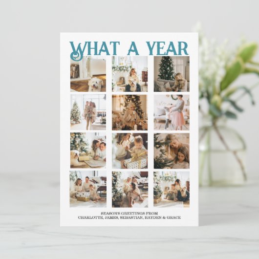 Cartes Pour Fêtes Annuelles Quel an photo Noël personnalisé (Debout devant)