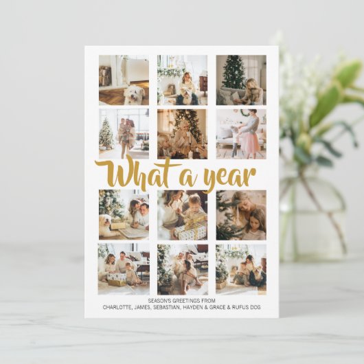 Cartes Pour Fêtes Annuelles Quel an photo Noël personnalisé (Debout devant)