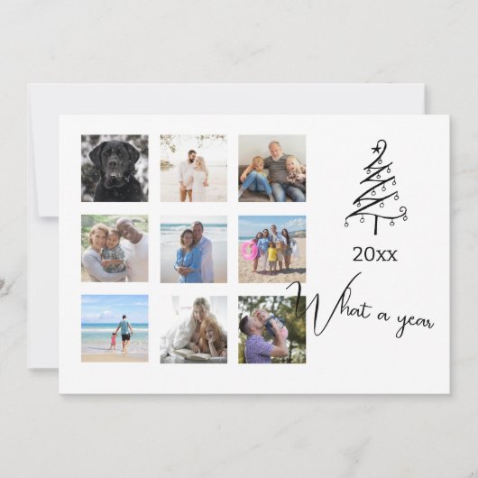 Cartes Pour Fêtes Annuelles Quel an photo Noël personnalisé (Devant)