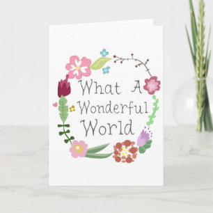 Cartes Pour Fêtes Annuelles Quel Monde Merveilleux - Couronne Florale