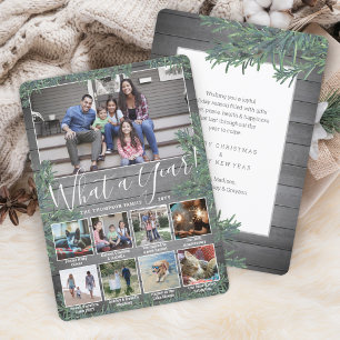 Cartes Pour Fêtes Annuelles Quelle année ! 9 Photo Noël Vert et Bois