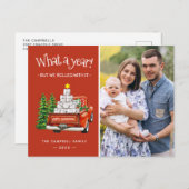 Cartes Pour Fêtes Annuelles Quelle année drôle Camion de Noël Rouge (Devant / Derrière)