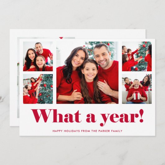 Cartes Pour Fêtes Annuelles Quelle année | Grille photo Noël ou Nouvel An (Devant / Derrière)