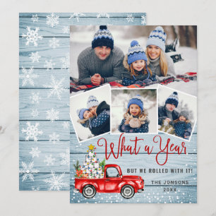 Cartes Pour Fêtes Annuelles Quelle année Noël Camion de ferme rouge 4 Photo