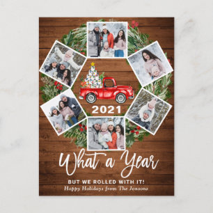 Cartes Pour Fêtes Annuelles Quelle année Noël Camion de ferme rouge 6 Photo