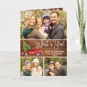 Cartes Pour Fêtes Annuelles Quelle année Noël Camion de la ferme rouge 3 Photo