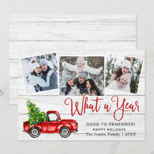 Cartes Pour Fêtes Annuelles Quelle année Noël Camion de la ferme rouge 3 Photo