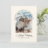 Cartes Pour Fêtes Annuelles Quelle année Photo Minimaliste Bilan annuel Arc (Debout devant)