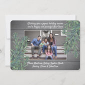 Cartes Pour Fêtes Annuelles Quelle année ! QR Code 12 Photo Collage Bois et pi (Dos)